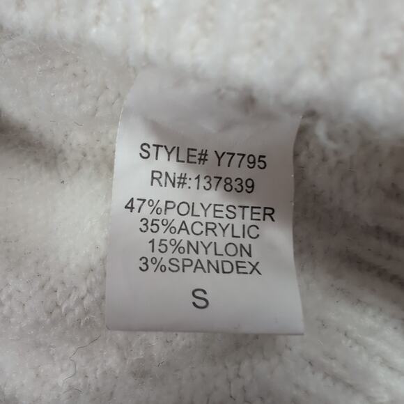 Luna + Ivy Cardigan Sweater Women’s S Ivory Cream 3D Bow Applique Cropped Knit - Picture 13 of 15